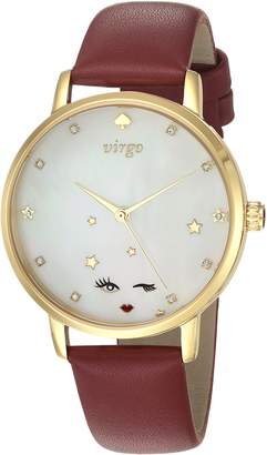 Kate Spade Women's 'Metro' Quartz Stainless Steel and Leather Casual Watch, Color: (Model: KSW1189)