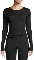Thumbnail for your product : Vince Ribbed Viscose Long-Sleeve Crewneck Sweater Top