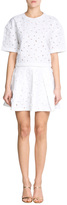 Thumbnail for your product : Vanessa Bruno AthÃ© Floral Eyelet Crop Top