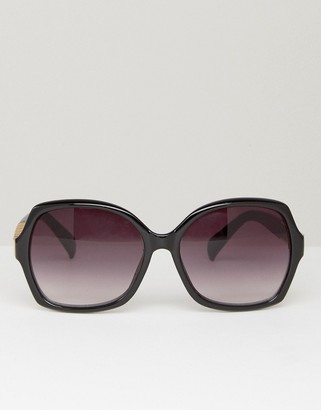 South Beach Oversized Square Sunglasses With Metal Arm Detail
