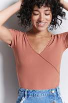 Thumbnail for your product : Forever 21 Ribbed Faux-Wrap Top