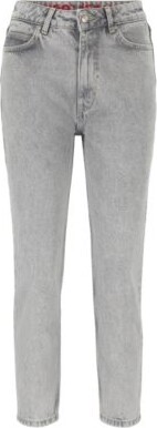 HUGO BOSS Relaxed-fit mom jeans in gray organic-cotton denim