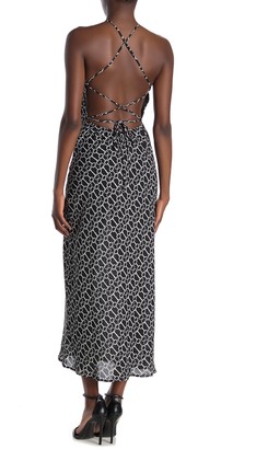 Emory Park Chain Print Lace Back Woven Dress