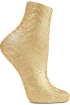 Thumbnail for your product : Maria La Rosa Ribbed Metallic Silk-blend Socks