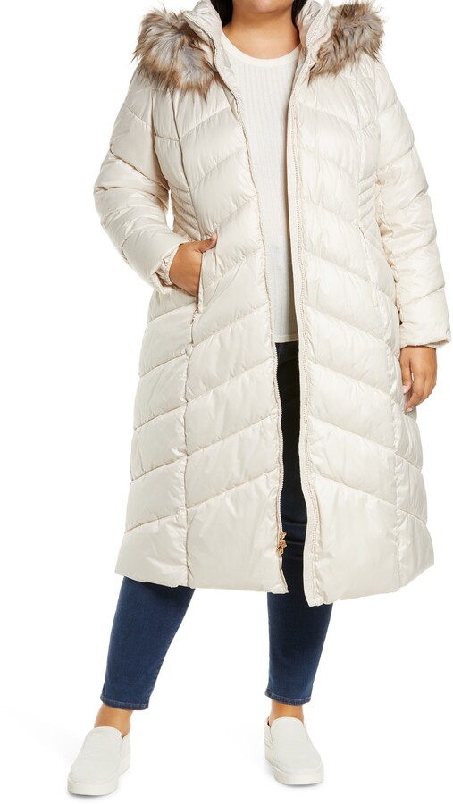 plus size fur trimmed parka