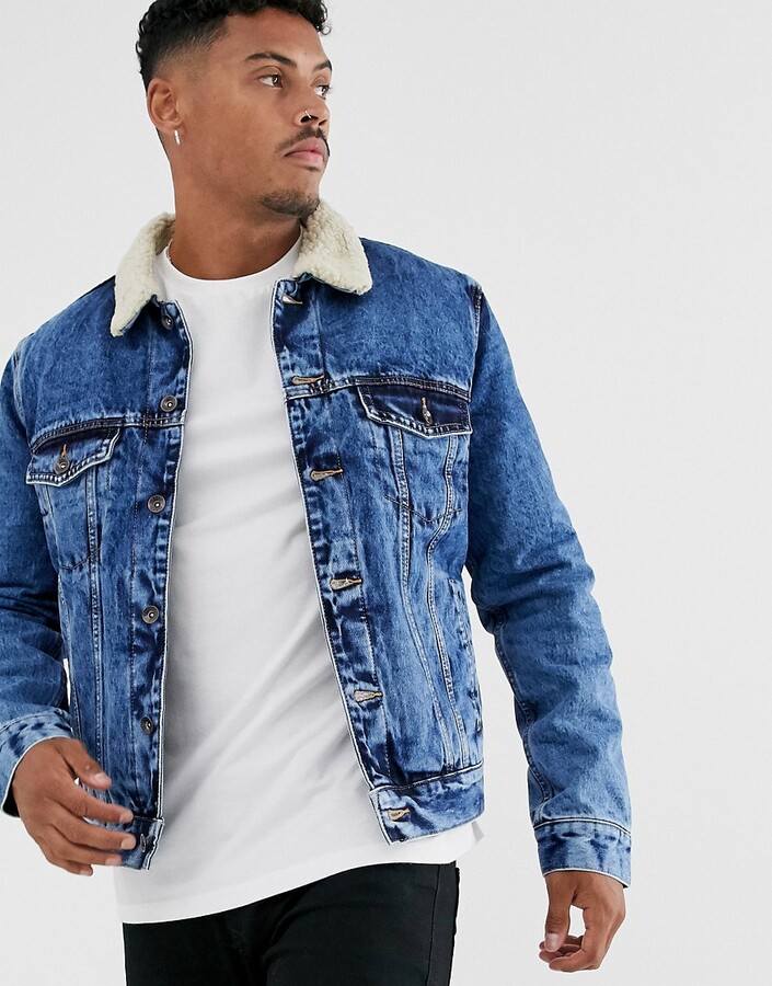 denim jacket borg collar