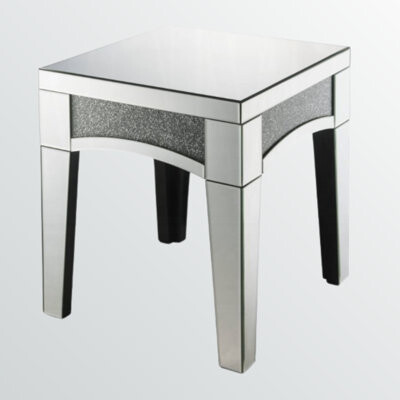 Rosdorf Park Nowles End Table Mirrored & Faux Stones