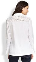 Thumbnail for your product : Saks Fifth Avenue Eyelet-Trimmed Button-Down Shirt