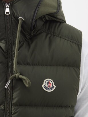 Moncler Cardamine Hooded Quilted Down Gilet - Khaki - ShopStyle