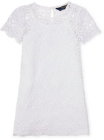 Thumbnail for your product : Ralph Lauren Short-Sleeve Chemical Lace Shift Dress, White, Size 2-6X
