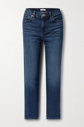RE/DONE 70s Originals Stove Pipe Cropped High-rise Straight-leg Jeans - Dark denim