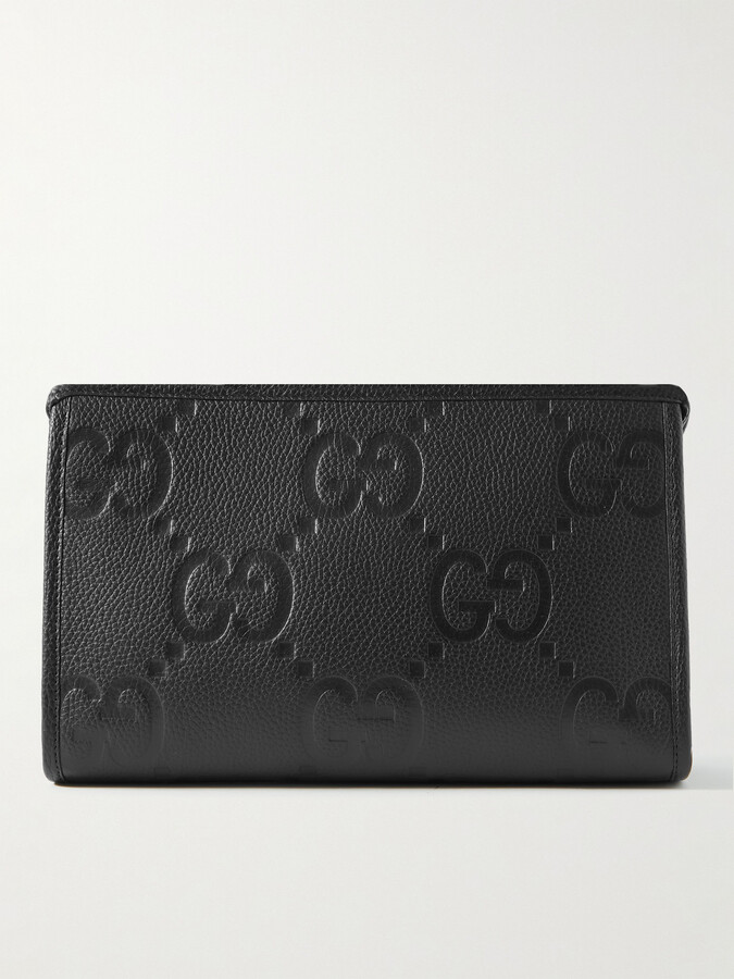 Logo-Debossed Full-Grain Leather Pouch