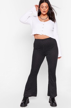 polka dot flared trousers