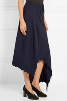 Thumbnail for your product : Marques Almeida Asymmetric Ribbed Wool Skirt - Navy