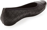 Thumbnail for your product : Neiman Marcus Saucy Quilted Ballerina Flat, Black