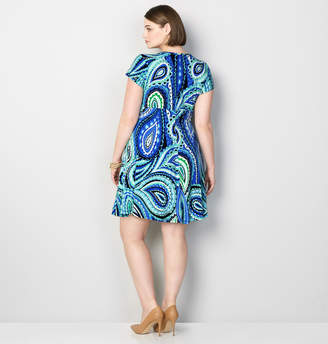 Avenue Abstract Paisley Skater Dress