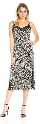 Juicy Couture Black Label Women's Leopard Duchess Satin Slip Dress