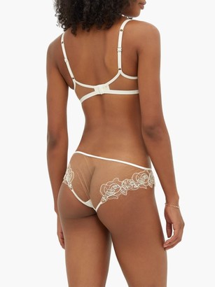 Agent Provocateur Lindie Floral-embroidered Mesh Bra - Ivory