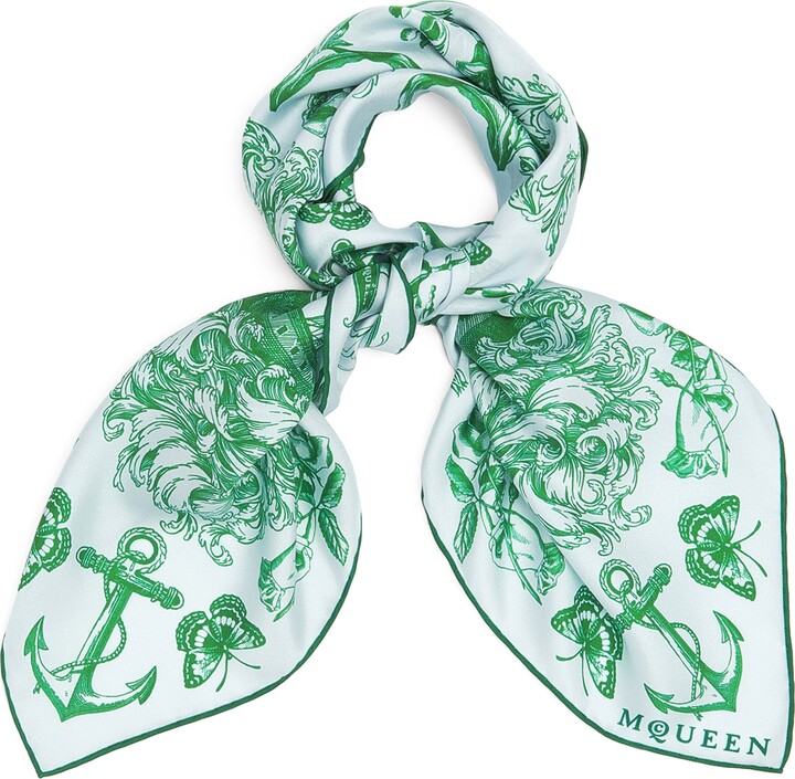 McQueen Silk Sailor Tattoo Scarf