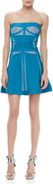 Thumbnail for your product : Herve Leger Contrast-Pattern Strapless A-Line Bandage Dress