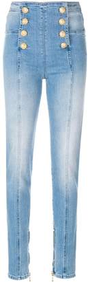 Balmain button-embellished skinny jeans
