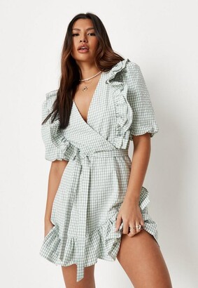 Gingham Wrap Dress | Shop the world's largest collection of fashion |  ShopStyle