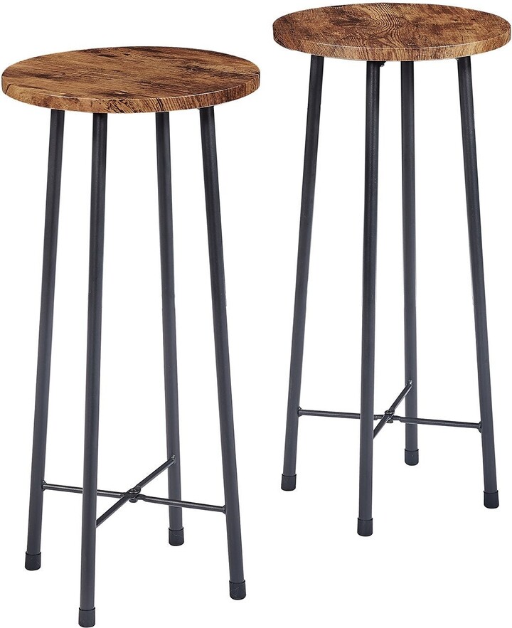 23.6" Height Round Bar Stools Wooden Industrial Style ShopStyle