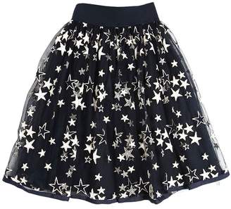 MonnaLisa Stars Embroidered Tulle Long Skirt