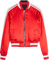 Thumbnail for your product : Amiri Reversible Silk Bomber Jacket with Leather