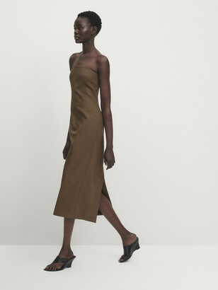 Massimo Dutti Strapless Dress - Studio - ShopStyle