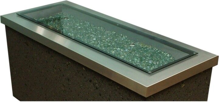 The Outdoor GreatRoom Company 42-inch Linear Tempered Glass Fire Pit Burner Cover
