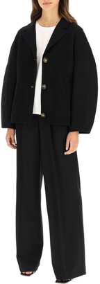 LOULOU STUDIO MOHO CROPPED COAT IN WOOL AND CASHMERE S Black Cashmere,Wool