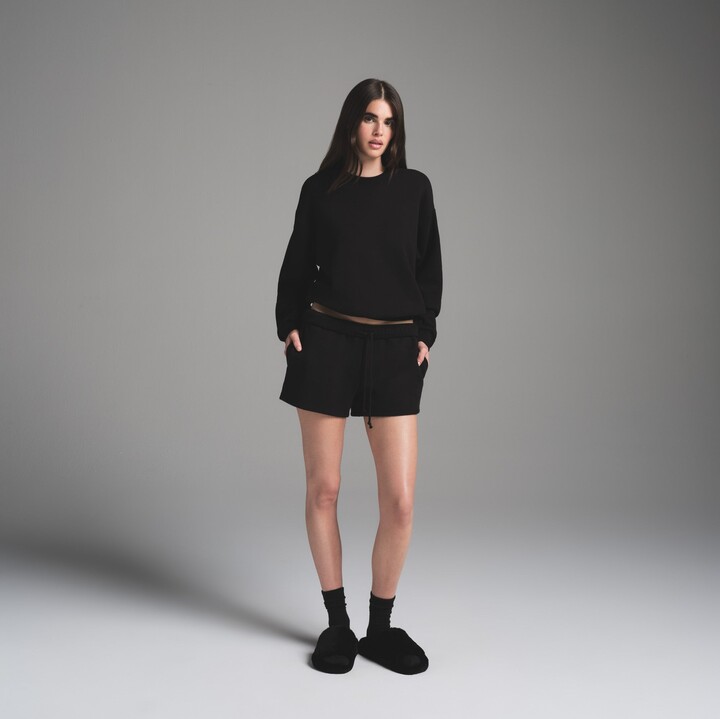 SKIMS Cotton Fleece Classic Crewneck | Onyx