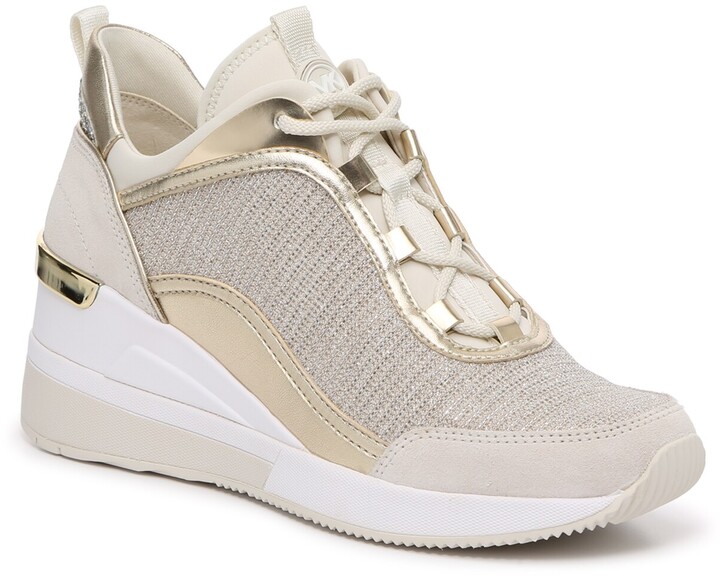 michael kors gold wedge sneakers