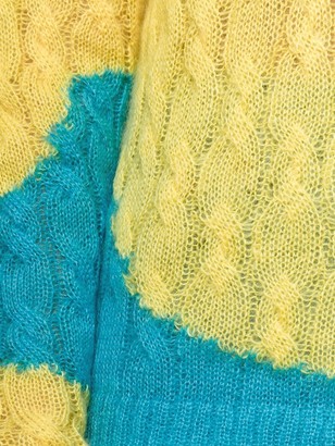 DELPOZO Bicolour Cable Knit Sweater