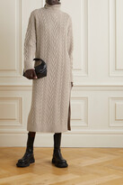 Thumbnail for your product : Polo Ralph Lauren Cable-knit Wool-blend Turtleneck Midi Dress - Neutrals