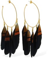 Thumbnail for your product : Mercedes Salazar Chaman Feather Big Hoop Earrings