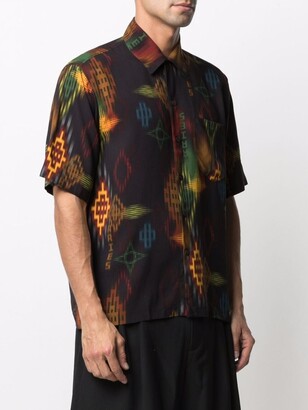 Aries Diamond-Print Short-Sleeve Shirt