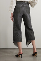 Thumbnail for your product : Loewe Asymmetric Cropped High-rise Bootcut Jeans - Black