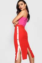 Thumbnail for your product : boohoo Popper Side Midi Skirt