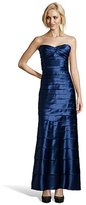 Thumbnail for your product : BCBGMAXAZRIA azure blue stretch 'Flo' strapless pleated detail gown