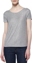 Thumbnail for your product : Neiman Marcus Majestic Paris for Soft Touch Short-Sleeve Metallic Tee