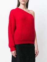 Thumbnail for your product : Nina Ricci one-shoulder ribbed-knit jumper