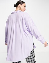 Thumbnail for your product : ASOS Curve DESIGN Curve oversized shirt in lilac