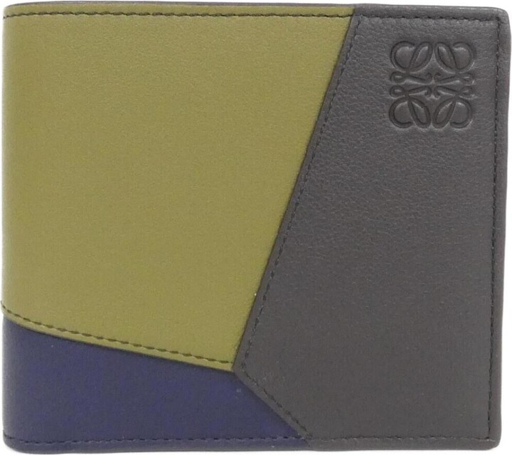 Loewe Dark Brown Olive Leather Wallet (Bi-Fold) (Pre-Owned)
