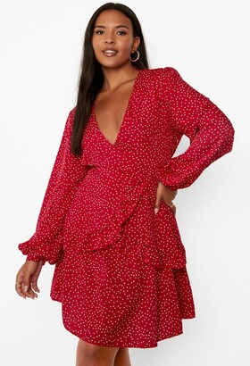 ruffle front wrap dress