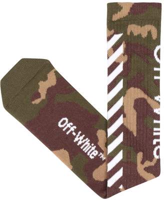 Off-White Diagonals Camouflage Cotton Socks