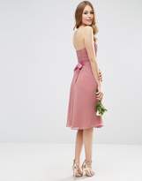Thumbnail for your product : ASOS Design Bridesmaid Chiffon Bandeau Midi Dress With Detachable Corsage