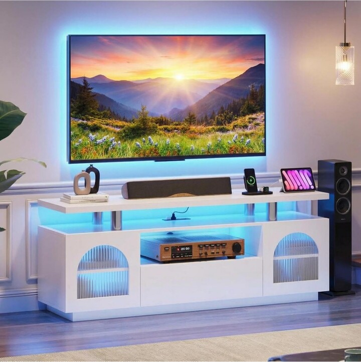 gaomon Tv Stand for 65 Inch TVs Led Modern Entertainment Center with Large Drawer & Adjustable Shelves Media Console with Power Outlet