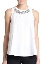 Thumbnail for your product : Rebecca Taylor Gem-Embellished Sleeveless Top